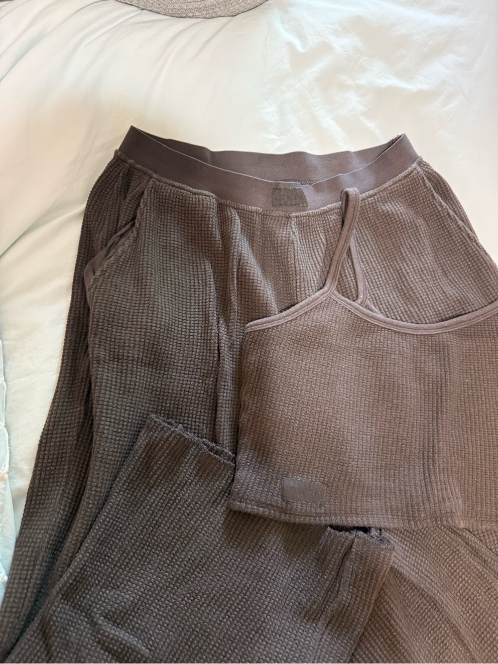SET Active brown waffle knit set - Picture 2 of 5